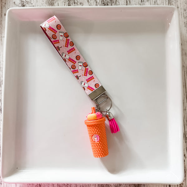 Dunkin' Lovers Keychain Wristlet Fob
