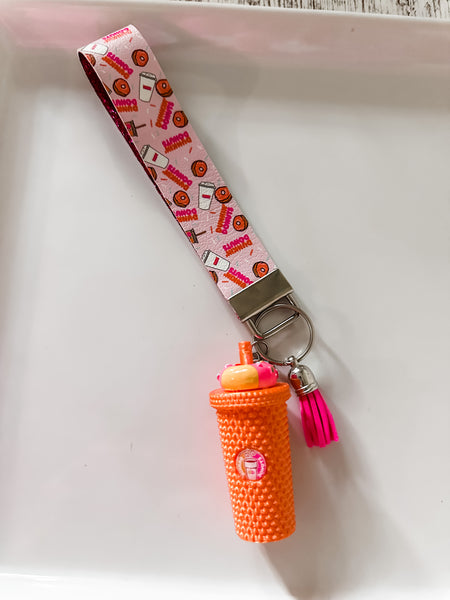 Dunkin' Lovers Keychain Wristlet Fob