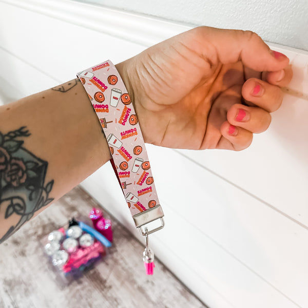 Dunkin' Lovers Keychain Wristlet Fob