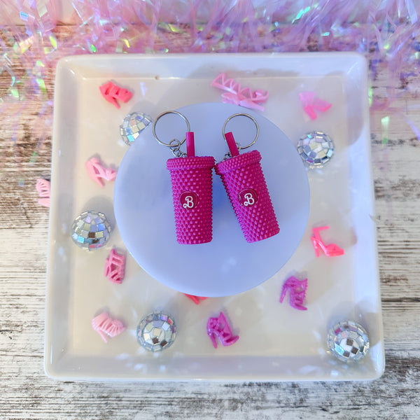 The Pink Icon Inspired Bling Mini Tumbler Keychain