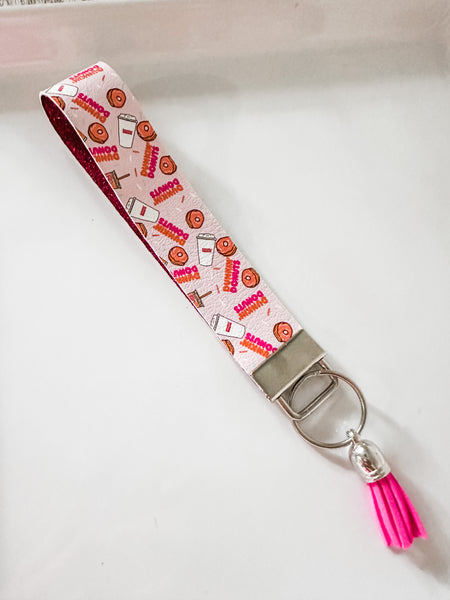 Dunkin' Lovers Keychain Wristlet Fob